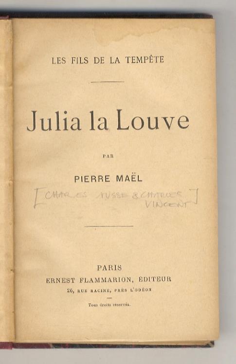 Julia la Louve. Les Fils de la Tempête - Pierre Maël - copertina