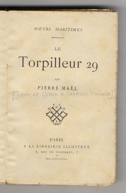 Le Torpilleur 29. Moeurs maritimes - Pierre Maël - copertina