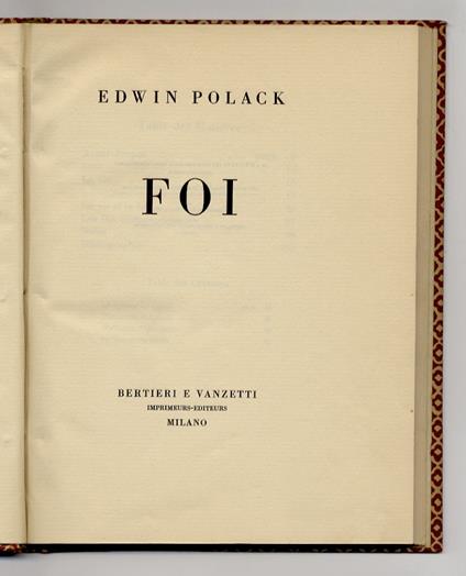 Foi - Edwin Polack - copertina