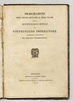 Dichiarazione delle figure spettanti al primo volume delle Istituzioni civili di Giustiniano imperatore illustrate e commentate da Pietro Vermiglioli