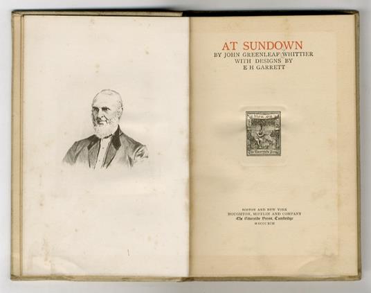 At sundown [...] with designs by E.H. Garrett - John Greenleaf Whittier - copertina