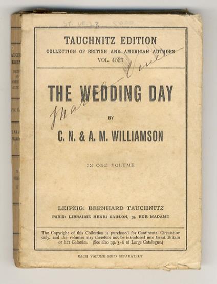 The wedding day. Copyright Edition - Charles Norris Williamson - copertina