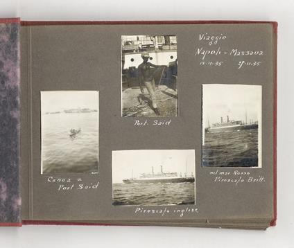 [Resoconto dell'arrivo d'un gruppo di impiegati postali italiani - partiti da Napoli il 15 novembre 1935 - all'ufficio postale di Assab, in Eritrea] - copertina