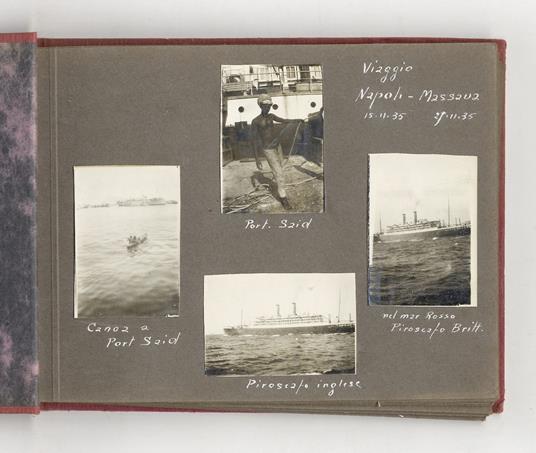 [Resoconto dell'arrivo d'un gruppo di impiegati postali italiani - partiti da Napoli il 15 novembre 1935 - all'ufficio postale di Assab, in Eritrea] - copertina