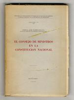 El Consejo de Ministros en la Constitucion Nacional