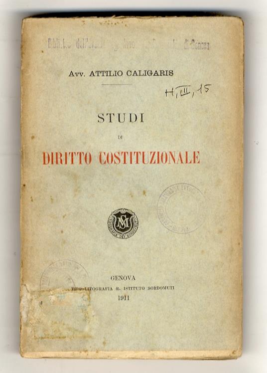 Studi di diritto costituzionale - copertina