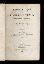 Revue critique des livres nouveaux publiés pendant l'année 1840. 8e Année du Bulletin Littéraire et Scientifique