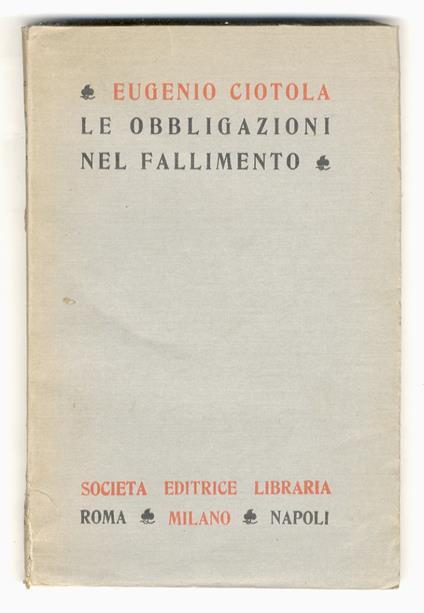 Le obbligazioni nel fallimento - copertina