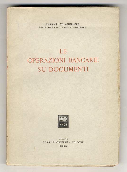 Le operazioni bancarie su documenti - copertina