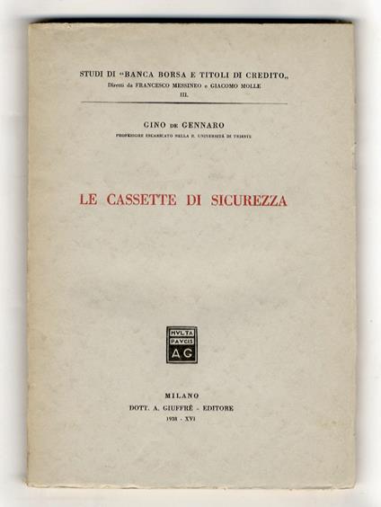 Le cassette di sicurezza - copertina