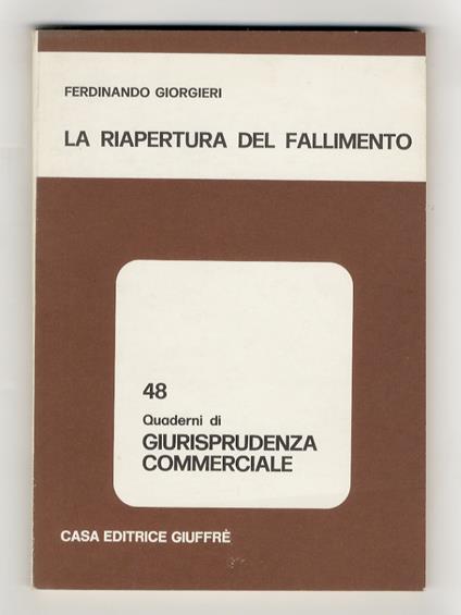 La riapertura del fallimento - copertina