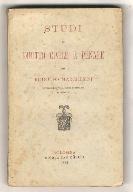 Studi di diritto civile e penale - copertina