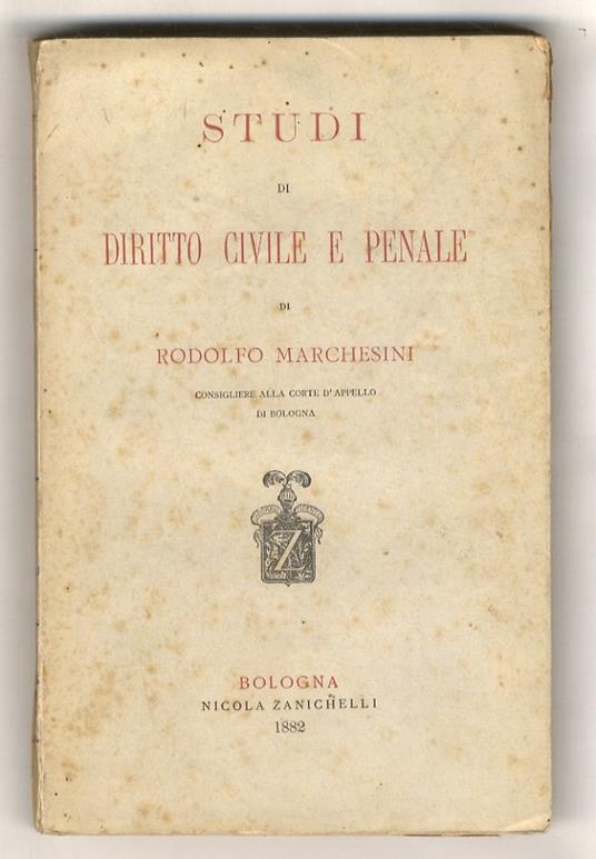 Studi di diritto civile e penale - copertina