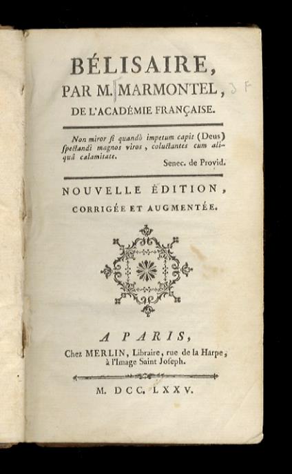 Bélisaire. Nouvelle édition, corrigée et augmentée - copertina