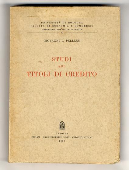 Studi sui titoli di credito - copertina