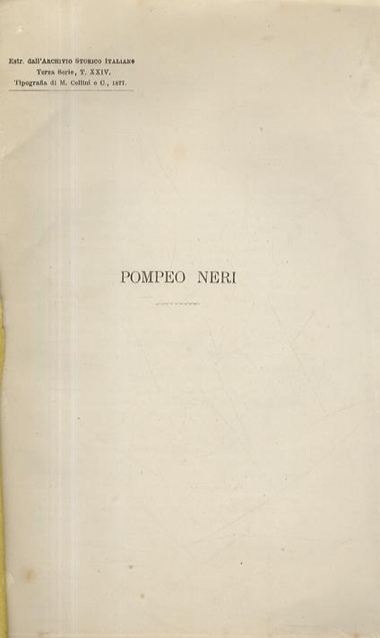 Pompeo Neri - copertina