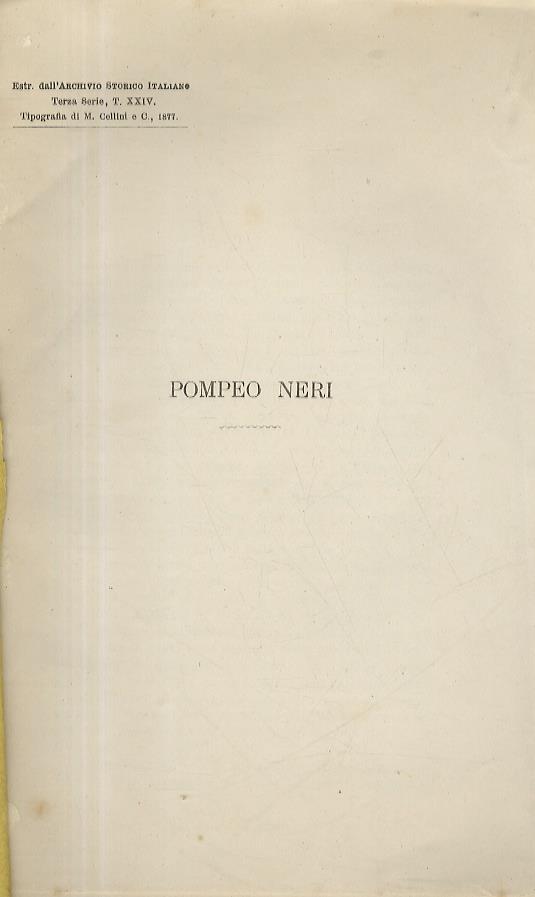 Pompeo Neri - copertina