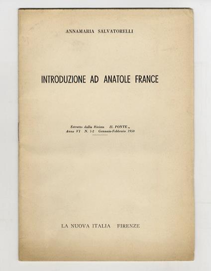 Introduzione ad Anatole France - copertina