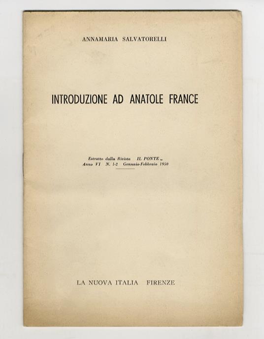 Introduzione ad Anatole France - copertina
