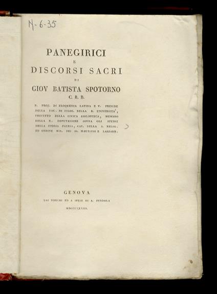 Panegirici a Discorsi Sacri - copertina