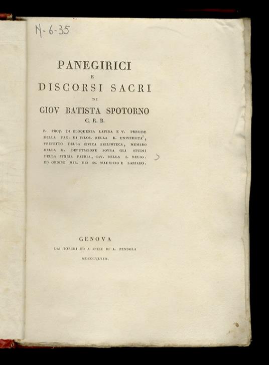 Panegirici a Discorsi Sacri - copertina