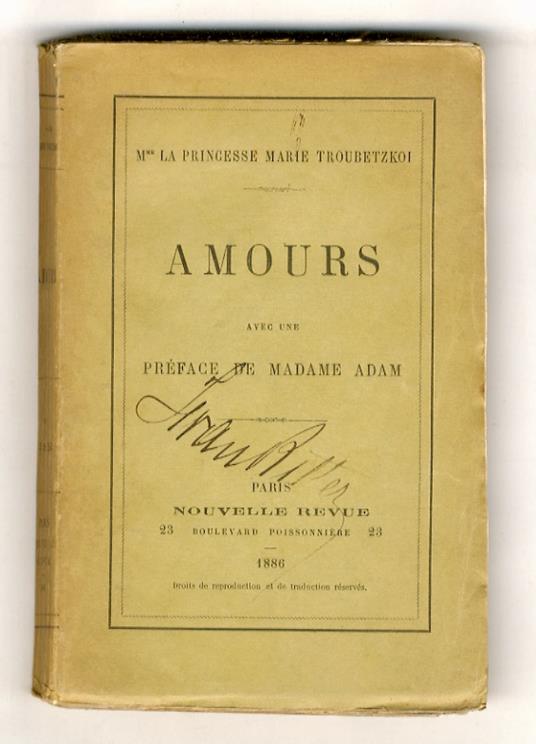 Amours. Avec une préface de M.me Juliette Adam - copertina