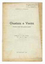 Giustizia e verità (Problemi attuali della giustizia penale)
