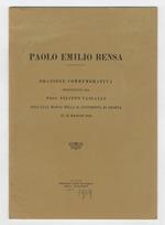 Paolo Emilio Bensa. Orazione commemorativanell'Aula Magna dellaR. Università di Genova il 16 maggio 1929