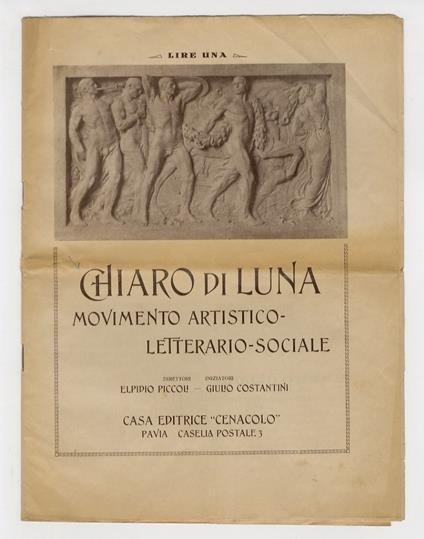 CHIARO di luna. Movimento artistico-letterario-sociale Direttori-iniziatori: Elpidio Piccoli - Giulio Costantini - copertina