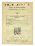 ITALIA (L') che scrive. Rassegna per coloro che leggono. Supplemento mensile a tutti i periodici. Anno terzo. 1920. Fascicolo n. 11