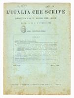 ITALIA (L') che scrive. Rassegna per il mondo che legge. Fondata da A.F. Formiggini. Anno ventinovesimo. 1946. Fascicolo n. 3