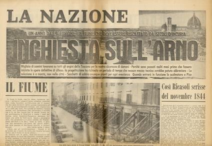NAZIONE (LA). Quotidiano. Edizione del mattino. Firenze, sabato 4 Novembre 1967 - copertina