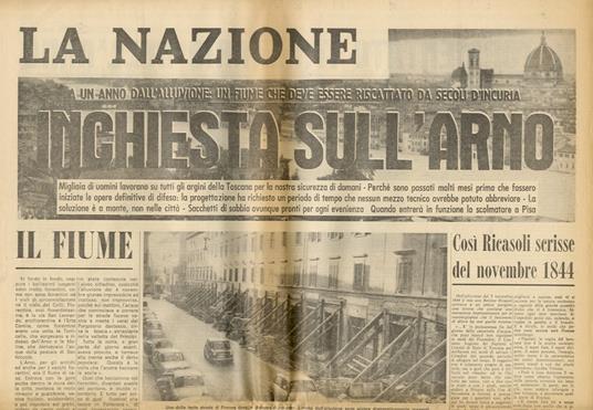NAZIONE (LA). Quotidiano. Edizione del mattino. Firenze, sabato 4 Novembre 1967 - copertina