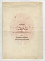 I° Novembre MDCCCLXXXIX. Agli amatissimi Francesco Battaglino, Cesare Ramoni, Eugenio Triverio che compiono il cinquantennio di lavoro nell'arte della stampa oggi, festeggiandosi l'anniversario delle due sedi tiopografiche i colleghi dedicano