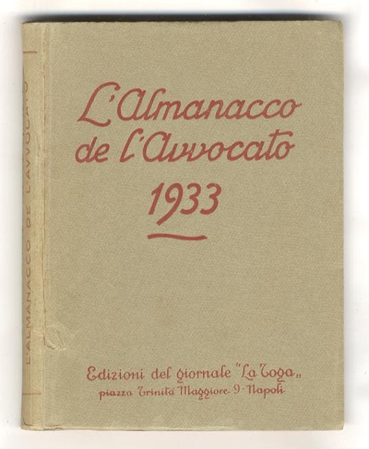 ALMANACCO (L') de l'Avvocato. Anno 1933 (XI) - copertina