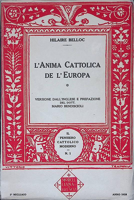 L' Anima Cattolica de l'Europa - Hilaire Belloc - copertina