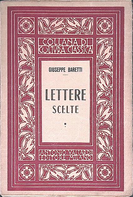 Lettere scelte - Giuseppe Baretti - copertina