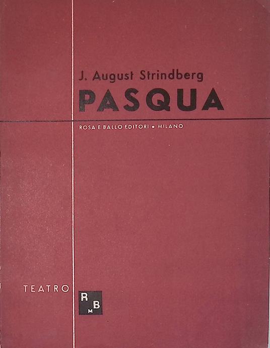 Pasqua - August Strindberg - copertina