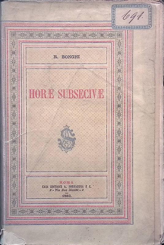 Horae subsecivae - copertina