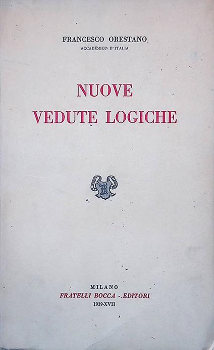 Nuove vedute logiche - Francesco Orestano - copertina