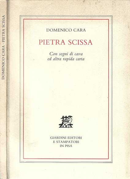 Pietra scissa - Domenico Cara - copertina