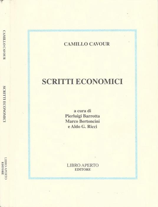 Scritti economici - Camillo Cavour - copertina