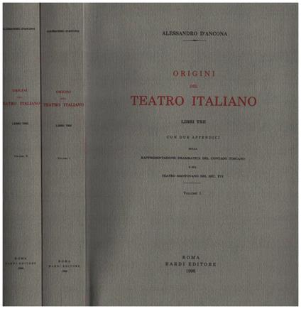 Origini del teatro Italiano - Alessandro D'Ancona - copertina