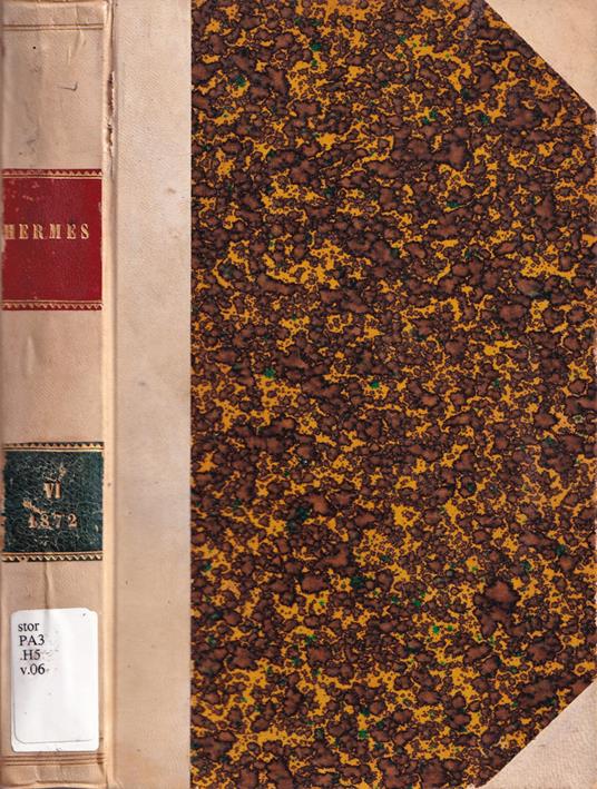 Hermes, numero VI, anno 1872 - copertina