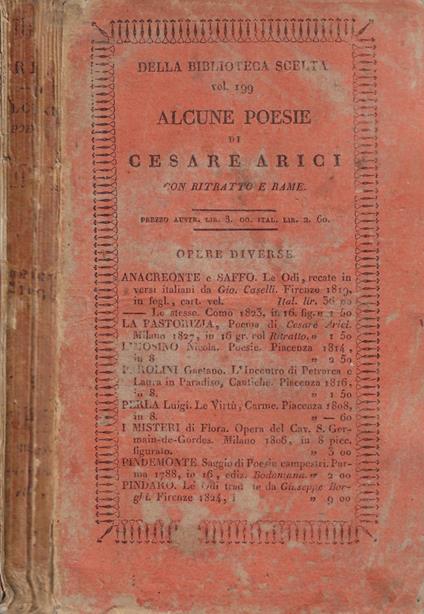 Alcune poesie di Cesare Arici di Brescia - Cesare Arici - copertina
