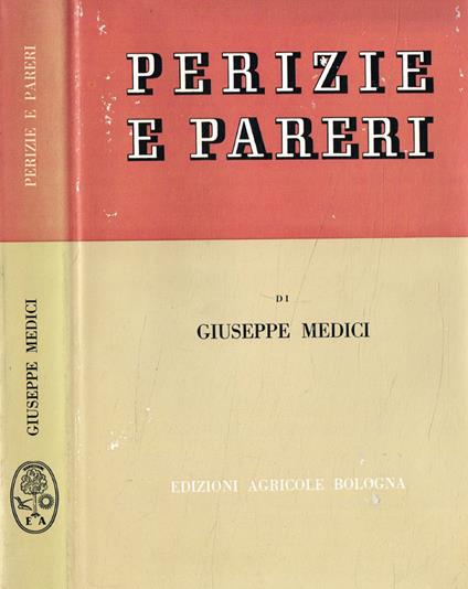 Perizie e pareri - Giuseppe Medici - copertina