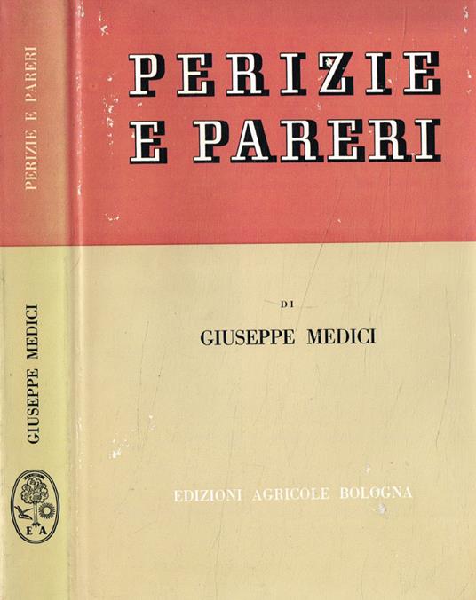 Perizie e pareri - Giuseppe Medici - copertina