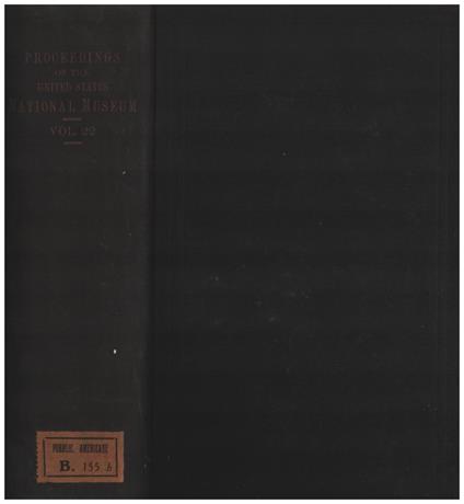 Proceedings of the United States National Museum vol. XXII - 1900 - copertina
