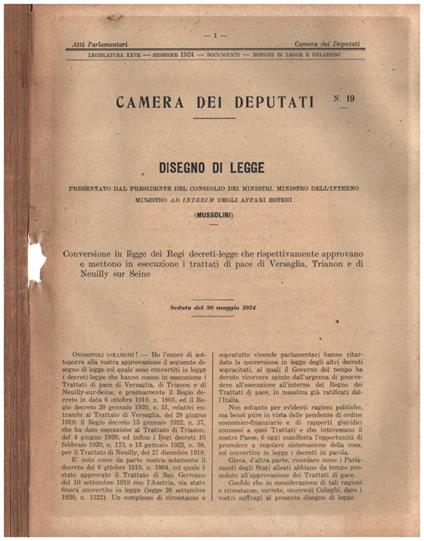 Camera dei deputati - n.19 - copertina