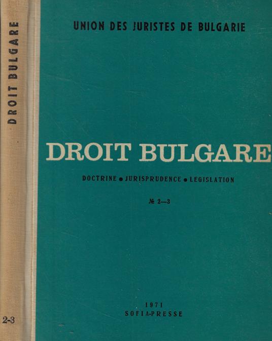 Droit Bulgare No 2-3 - copertina